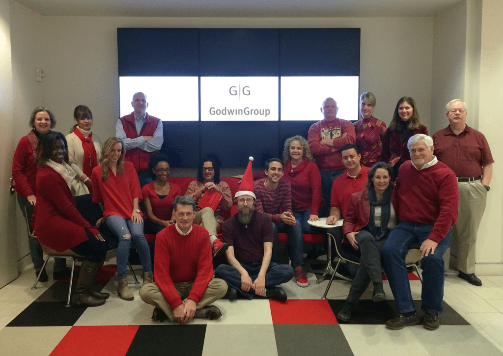 Employees in Red